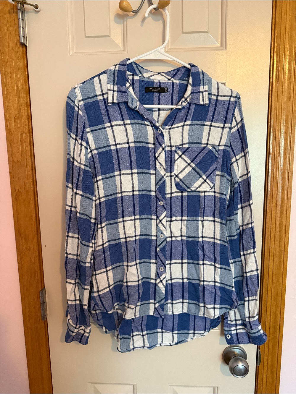 Max Jeans Blue and White Plaid Shirt